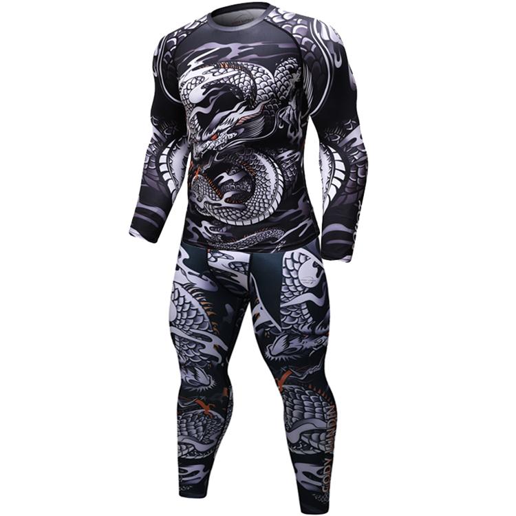 Brand New Men Tracksuit Sports Suit Gym Fitness Compression Clothes Running Jogging Sport Wear Exercise Workout Rashguard Tights