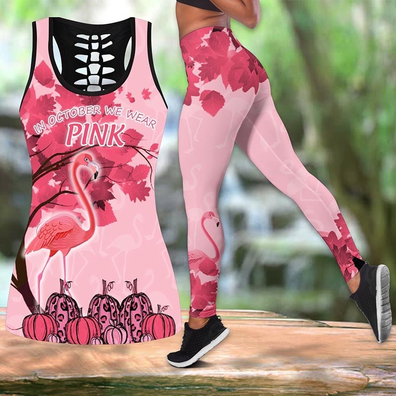 Women's Pink Flamingo Gym Set